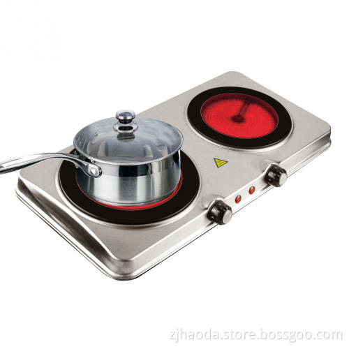 Infrared Burner Cooktop Buffet Range in Sleek Steel